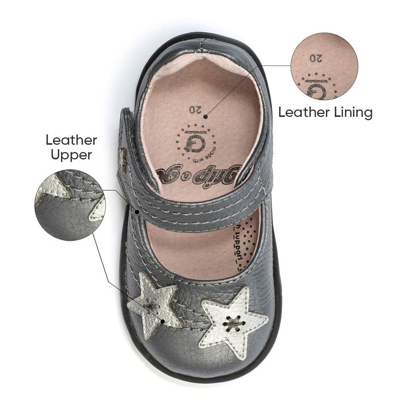 pediped Grip N Go Starlite Casual Mary Jane (Big Kid), Pewter, 20 EU (5 E US Big Kid) - Image 2
